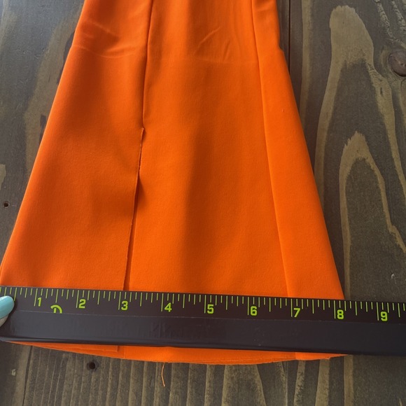 Norma Kamali Bright Orange Spat Split Flare Leggings Womens Size S Stretch Bold - Picture 8 of 9